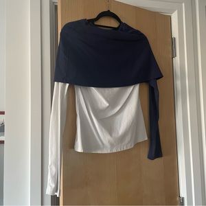 Jacquemus Navy/White Long Sleeve Tee sz 36